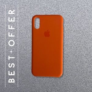 iPhone X silicone phone case in spicy orange.